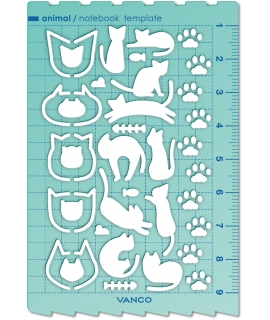 日本進口 VANCO 手帳專用描繪尺 - 貓咪 ( 39506 )