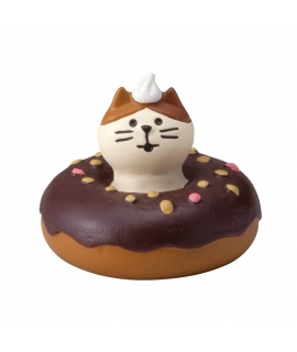 DECOLE concombre ​新鮮出爐的麵包貓 擺飾公仔 - 貓與巧克力甜甜圈 ( ZCB-92314 )