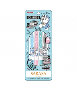 ZEBRA SARASA CLIP 中性圓珠筆四色組 0.4mm - 哆啦A夢B款_淺藍色包裝 ( 860214014 )