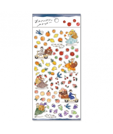 MIND WAVE 可愛動物日常匆忙系列 造型貼紙 - 貓咪水果店 ( 81364 )